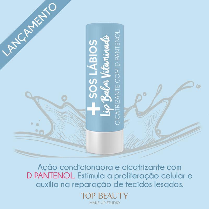 Lip Balm Top Beauty SOS Vitaminado D Pantenol -  caixa com 6 unidades