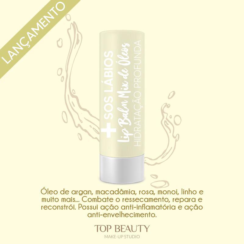 Lip Balm Top Beauty Sos Lábios Mix De Óleos - caixa com 6 unidades
