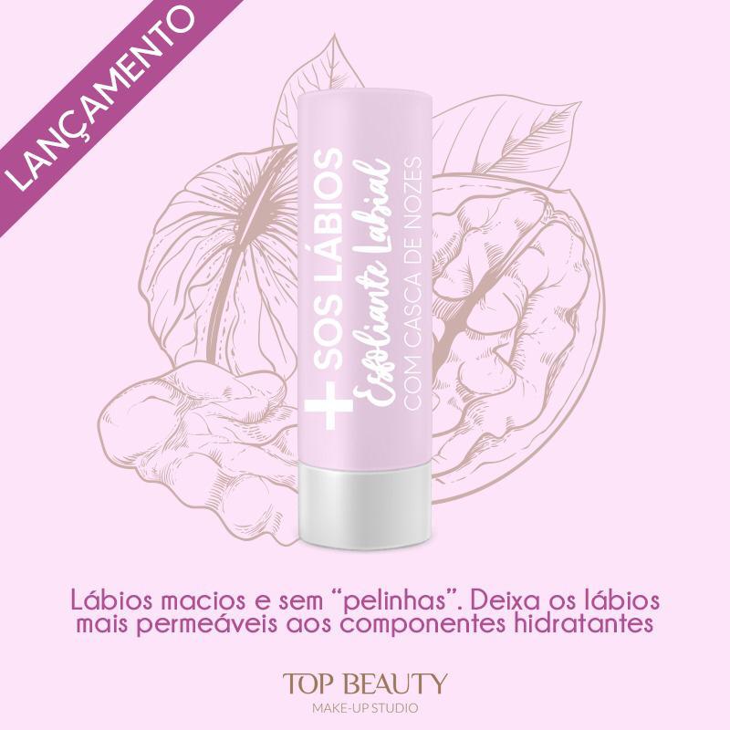 Lip Balm Top Beauty SOS Esfoliante Labial - caixa com 6 unidades