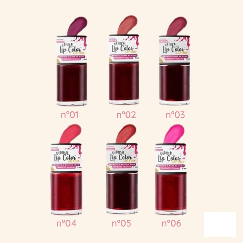 Batom Lip Tint Top Beauty - Display com 18 unidades - Côres 01,02 e 03 (Com provadores)