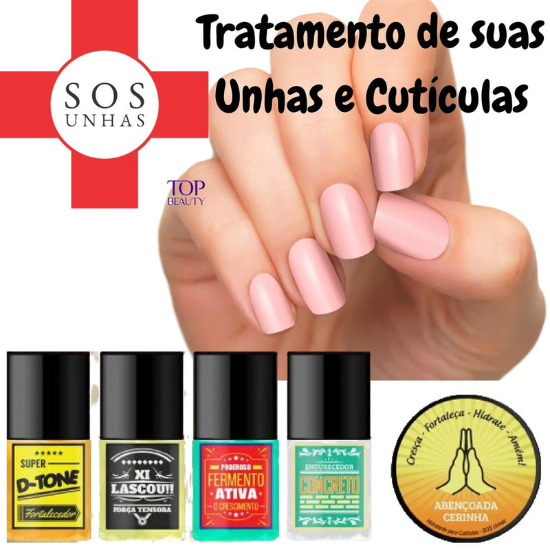 Top Beauty - Base de Tratamento - Display  SOS Unhas Display c/ 30 un.